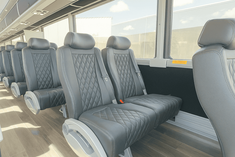 interior of Springfield Coach Bus Service charter bus